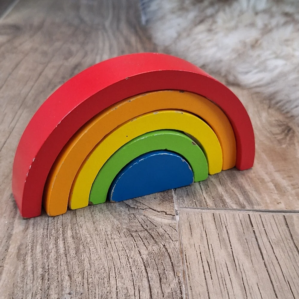 Legler Wooden Rainbow Stacker Building Blocks Montessori Toy